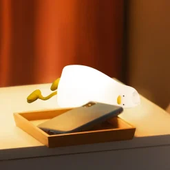 FH Lighting LED-nattbordslampe Ducky, and, hvit, timer, dimbar Discount