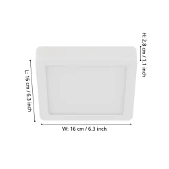 EGLO LED-panel for utenpåliggende montering Fueva 5 IP20 830 hvit 16x16 cm Best
