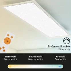 Briloner LED-panel Pallas, hvit, dimbar, CCT, 119,5x29,5 cm| Butikkbelysning
