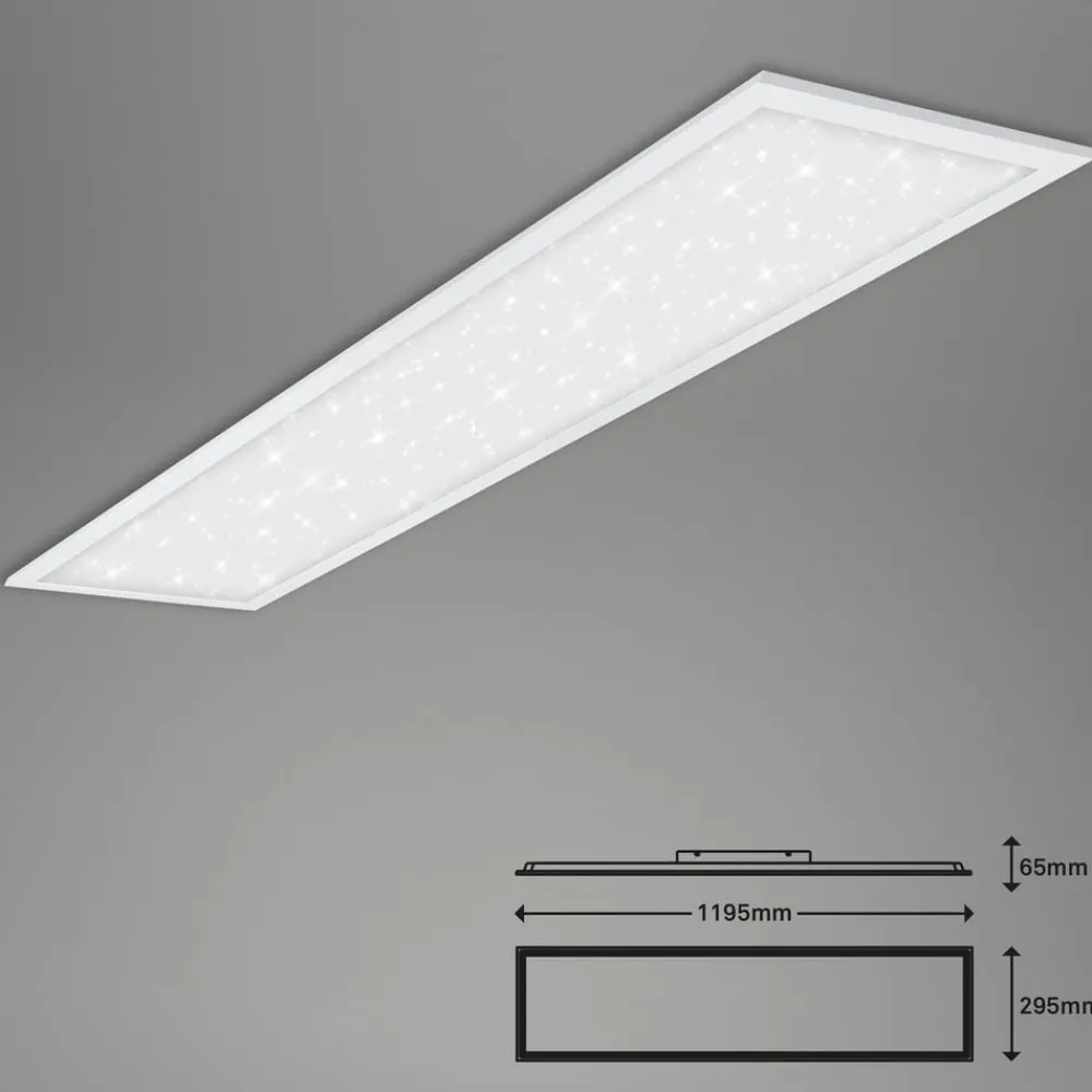 Briloner LED-panel Pallas, hvit, dimbar, CCT, 119,5x29,5 cm| Butikkbelysning