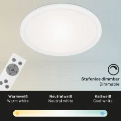 Briloner LED-panel Piatto CCT fjernkontroll, rund, hvit| Butikkbelysning