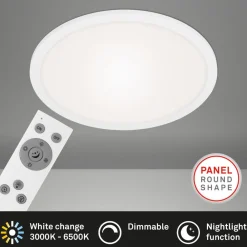 Briloner LED-panel Piatto CCT fjernkontroll, rund, hvit| Butikkbelysning