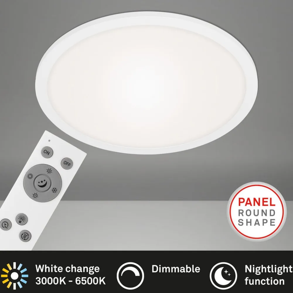 Briloner LED-panel Piatto CCT fjernkontroll, rund, hvit| Butikkbelysning
