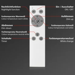 Briloner LED-panel Piatto CCT fjernkontroll, rund, hvit| Butikkbelysning