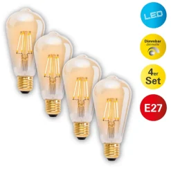 Näve LED-pære E27 4 W, 320 lm, varmhvit, dimbar, 4-er| Dimbar Led-Pære|Dimbar Led-Pære