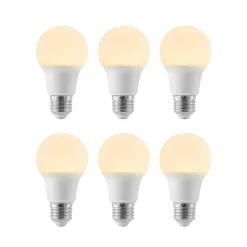 Arcchio LED-pære E27 A60 8W 3 000 K opal 6 stk Clearance