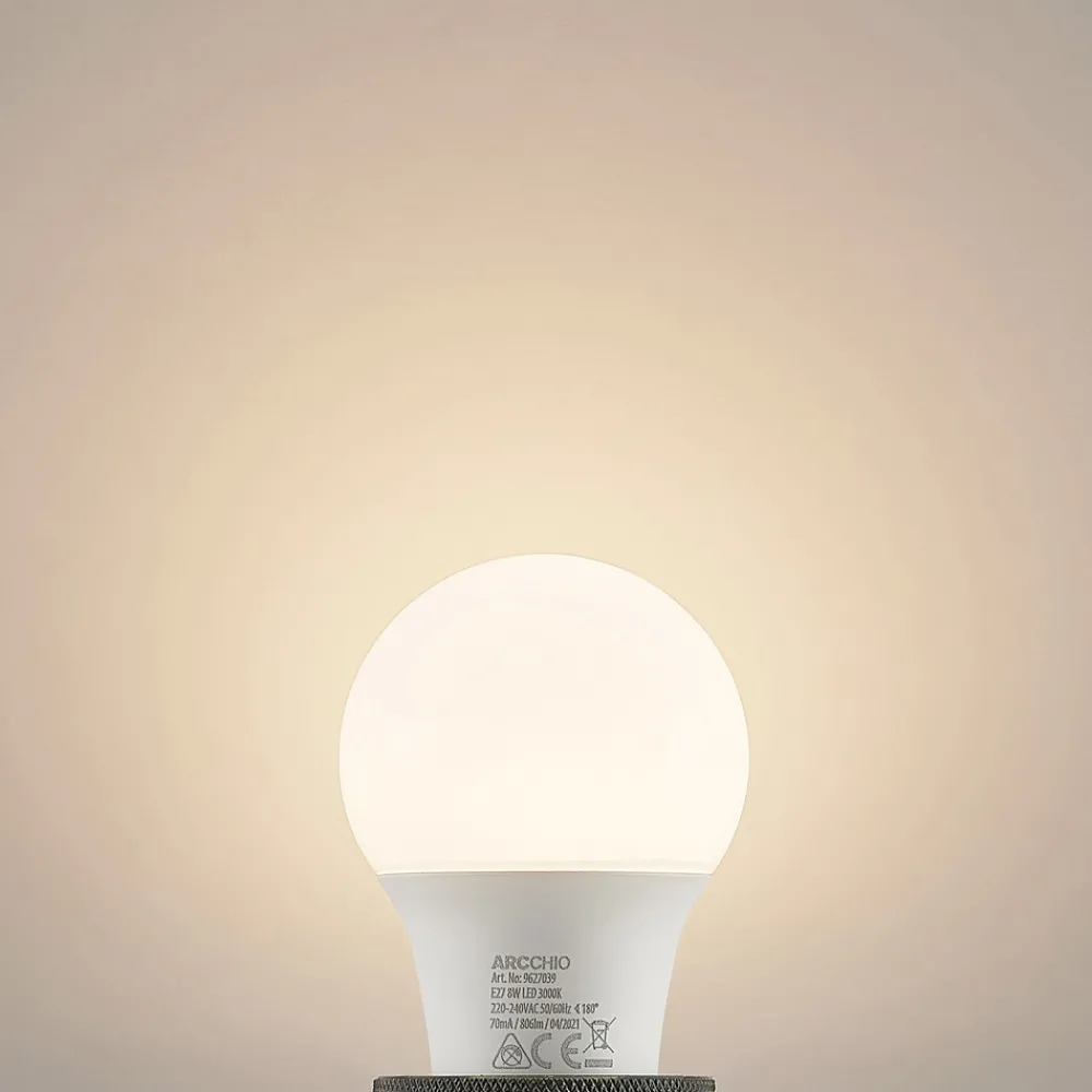 Arcchio LED-pære E27 A60 8W 3 000 K opal 6 stk Clearance