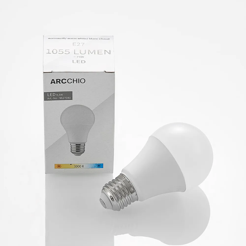 Arcchio LED-pære E27 A60 9,5W 3 000 K opal 6 stk Outlet