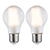 Paulmann LED-pære E27 7W 2 700K matt 2-pakning Clearance