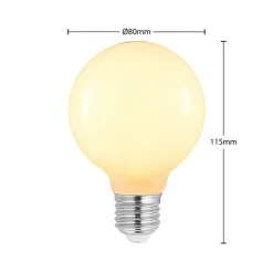 Arcchio LED-pære E27 8W G80 2 700K dimbar, opal, sett med 2 stk| Dimbar Led-Pære|Dimbar Led-Pære