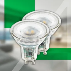Briloner LED-pære Reflektorpære GU10 2,5W klar 3000K energiklasse A 2er Clearance