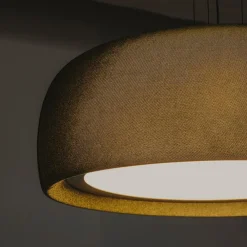 LEDS-C4 LED-hengelampe Gong, grønn, 2700 K, Ø 61,2 cm, stoff| Butikkbelysning