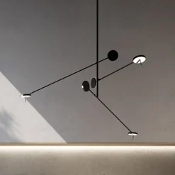 LEDS-C4 LED-pendellampe Invisible Triplex, 2 700 K, svart| Butikkbelysning