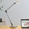 Lindby LED-skrivebordslampe Rilana med dimmer, sølvfarget| Kontorbelysning|Led-Innendørs