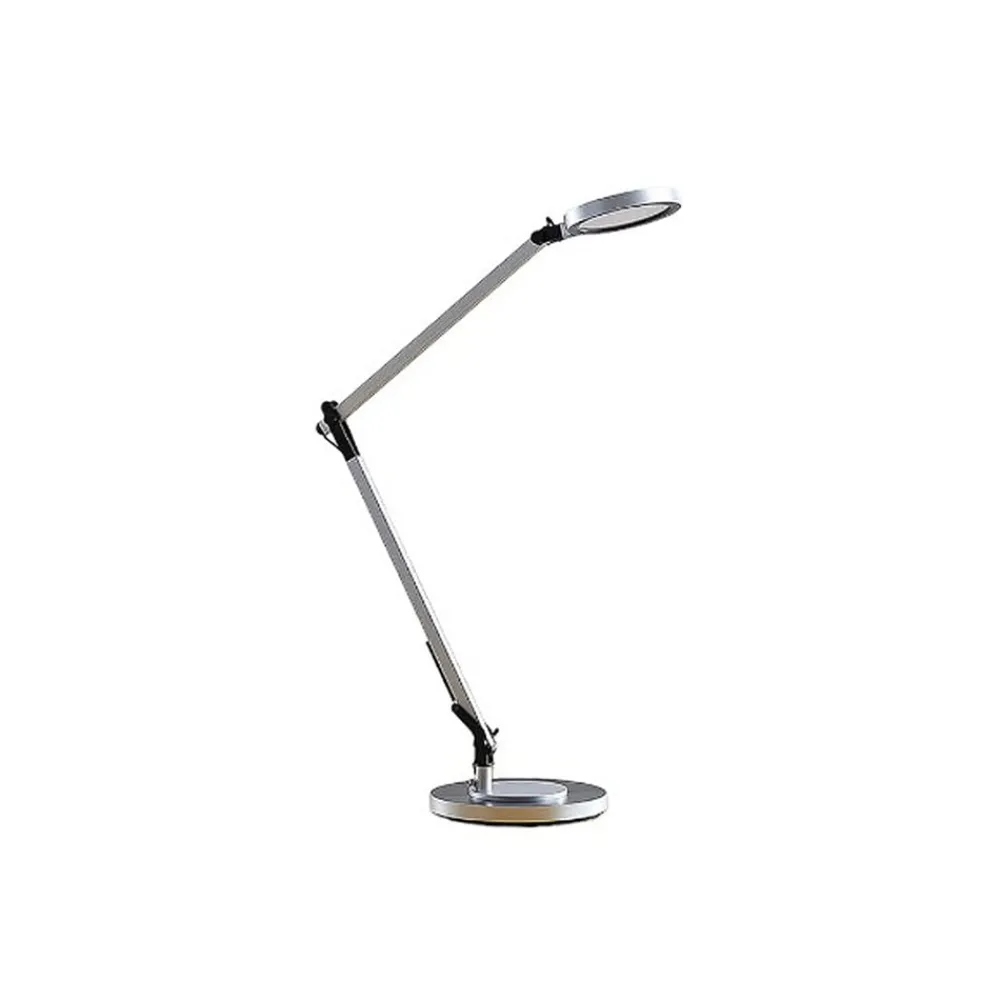 Lindby LED-skrivebordslampe Rilana med dimmer, sølvfarget| Kontorbelysning|Led-Innendørs