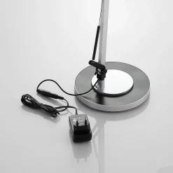 Lindby LED-skrivebordslampe Rilana med dimmer, sølvfarget| Kontorbelysning|Led-Innendørs