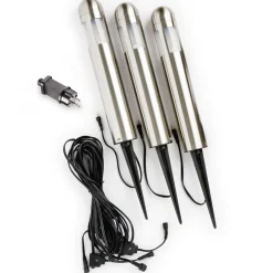 Konstsmide LED-sokkellampe Amalfi i 3-pakning, med jordspyd Hot