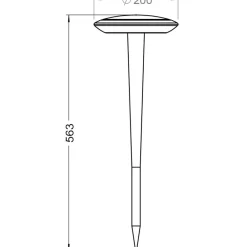 Deko-Light LED-sokkellampe Bermuda med jordspyd svart-grått New
