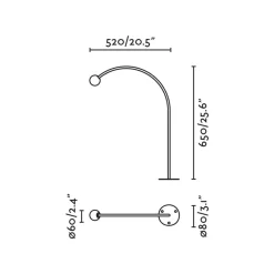 FARO BARCELONA LED-sokkellampe Cuca, svart, stål/glass, høyde 65 cm| Sokkellamper