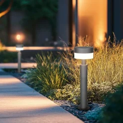 Trio Lighting LED-sokkellampe Mackenzie, høyde 50 cm, antrasitt, støpt aluminium| Sokkellamper