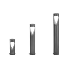 Fabas Luce LED-sokkellampe Teo, 30 cm høy, svart, metall, IP65| Sokkellamper