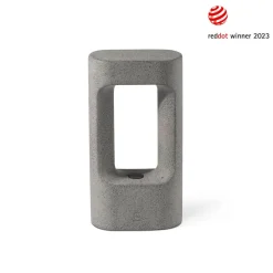 FARO BARCELONA LED-sokkellampe Totem, grå, betong, høyde 28,5 cm| Sokkellamper