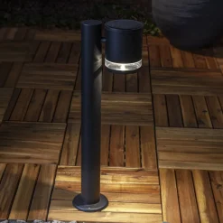 STAR TRADING LED-sokkellampe Wien, svart, metall, høyde 50 cm Discount