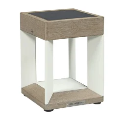 Les Jardins LED-solbordlampe Teckalu, hvit/tre lys| Solcellelamper