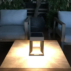 Les Jardins LED-solbordlampe Teckalu, svart/tre lys| Dekorasjonsbelysning|Kommersiell Utebelysning