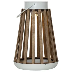 STAR TRADING LED-solcelle-bordlampe Catania av bjørketre| Solcellelamper