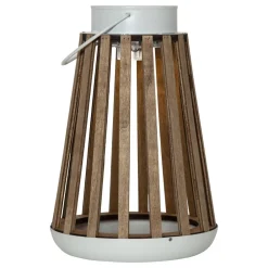 STAR TRADING LED-solcelle-bordlampe Catania av bjørketre| Solcellelamper