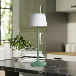 Näve LED-solcelle-bordlampe Emmi CCT oppladbar, grønn Clearance