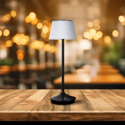 Näve LED-solcelle-bordlampe Emmi CCT oppladbar, svart