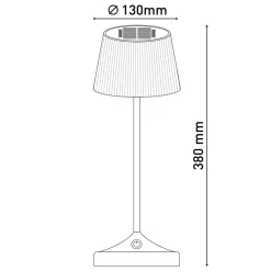 Näve LED-solcelle-bordlampe Emmi CCT oppladbar, svart