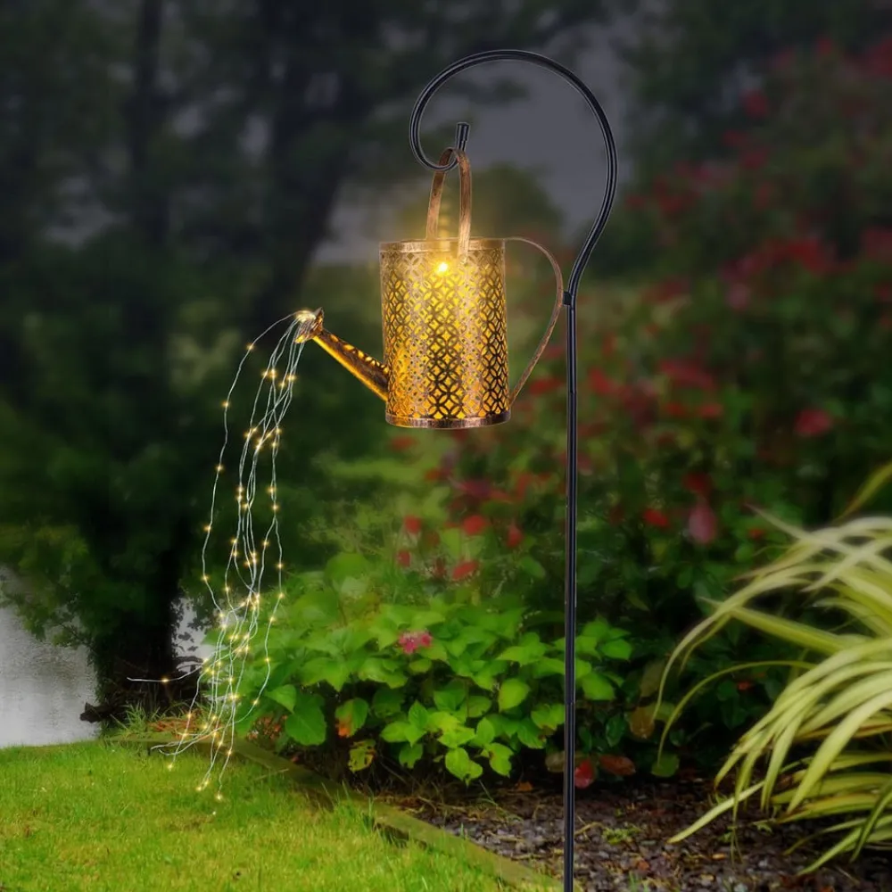 Globo LED-solcellelampe 336523, gull, vannkanne, jordspyd, metall| Solcellelamper