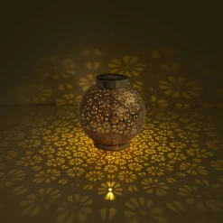 Näve LED-solcellelampe 52854, sølv, metall, 20 cm, IP44, sett med 2 stk Hot