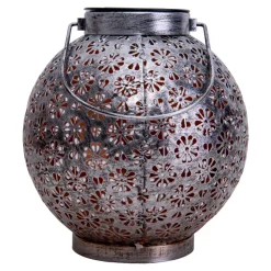 Näve LED-solcellelampe 52854, sølv, metall, 20 cm, IP44, sett med 2 stk Hot