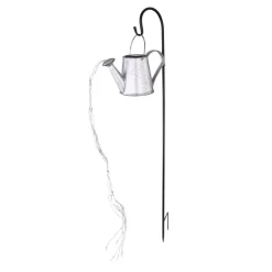 Globo LED-solcellelampe 33652, sølv, vannkanne, jordspyd, metall| Dekorasjonsbelysning|Solcellelamper