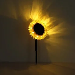 Globo LED-solcellelampe 33598 Solsikke Ø 13 cm, gul, plast| Solcellelamper