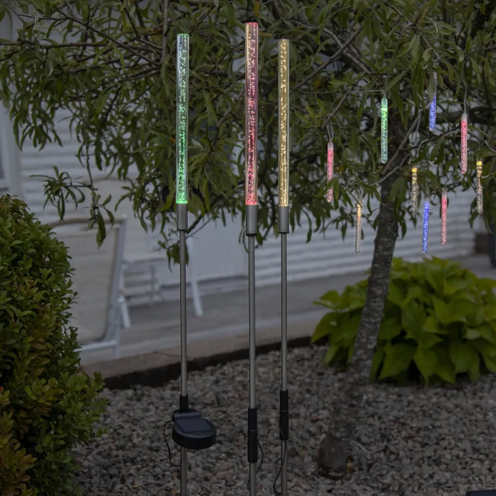 STAR TRADING LED-solcellelampe Bubbly i 3-pk, flerfarget| Solcellelamper