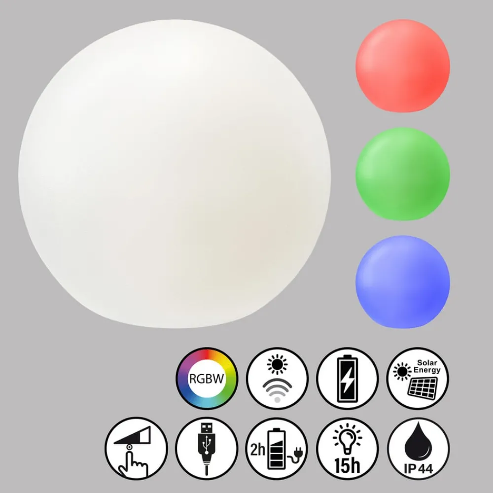 FH Lighting LED-solcellelampe Busso hvit skumringssensor| Solcellelamper