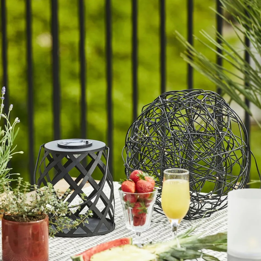 STAR TRADING LED-solcellelampe Calabria rutemønster høyde 20 cm| Solcellelamper