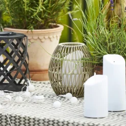 STAR TRADING LED-solcellelampe Calabria rutemønster høyde 20 cm| Solcellelamper