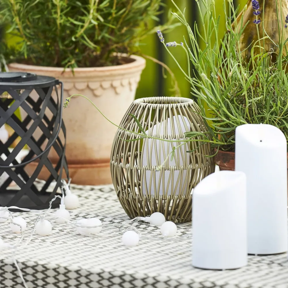 STAR TRADING LED-solcellelampe Calabria rutemønster høyde 20 cm| Solcellelamper