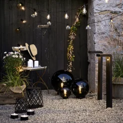 STAR TRADING LED-solcellelampe Calabria rutemønster høyde 20 cm| Solcellelamper