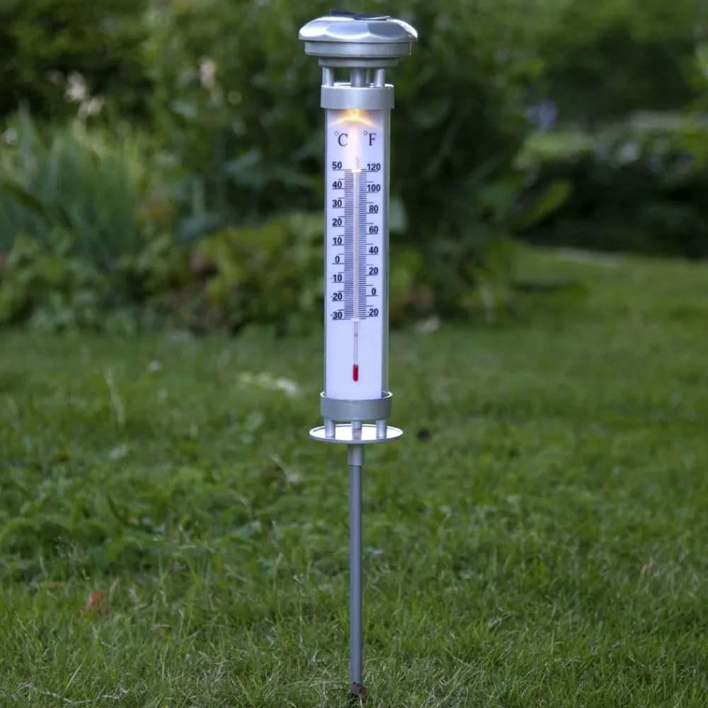STAR TRADING LED-solcellelampe Celsius, utetermometer| Dekorasjonsbelysning|Solcellelamper