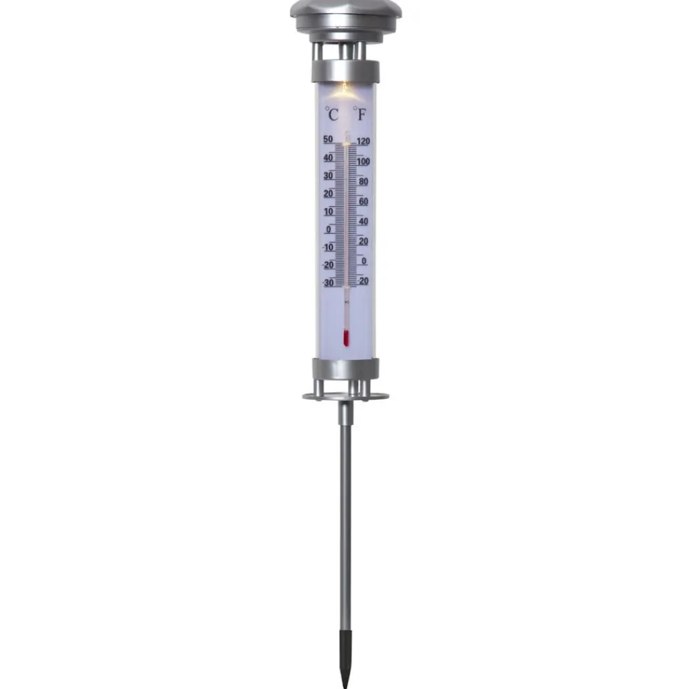 STAR TRADING LED-solcellelampe Celsius, utetermometer| Dekorasjonsbelysning|Solcellelamper