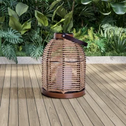 Näve LED-solcellelampe Korbinian, brun, høyde 29 cm, IP44, lykt Best