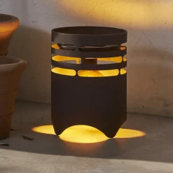 STAR TRADING LED-solcellelampe Marron, høyde 25 cm, brun, metall, USB-C Best