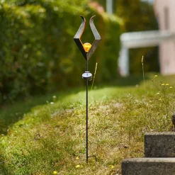 EGLO LED-solcellelampe med jordspyd 48702 med glasskule| Solcellelamper